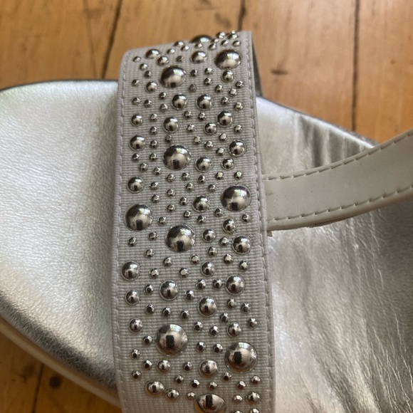 Browns wedge silver & cream sandals never worn outside made in Italy - Picture 7 of 11